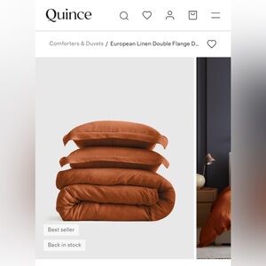Quince European Linen Double Flange Duvet Set